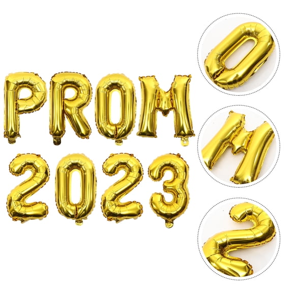 SHOWERORO 2 Sets Golden Round Aluminum Foil Balloons for Graduation Party Decoration 15.7in