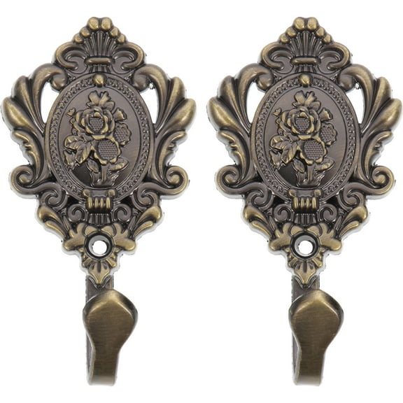 SHOWERORO 2Pcs Curtain Holdbacks Zinc Alloy Rose Carve Design For Homeowners In Bronze