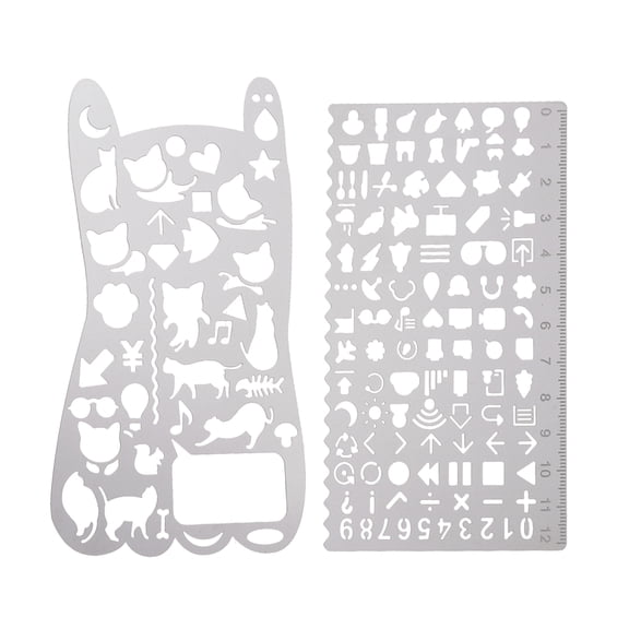 SHOWERORO 2Pcs Metal Stencil Templates for Crafts and Art Projects with Waterproof and Washable Features