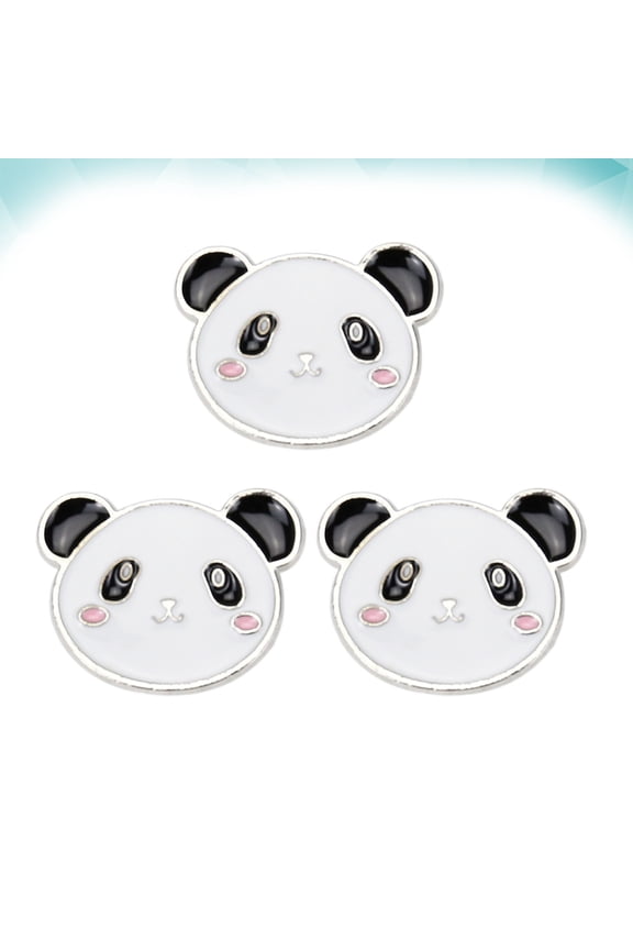 3Pcs Panda Shape Brooch Pin Cartoon Animal Sweater Brooch Zinc Alloy Decoration For Costume Props