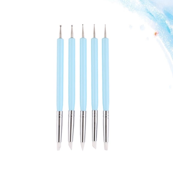 SHOWERORO 5Pcs Diy Tracing Dotting Tools Set Blue For Fondant Stylus Baking Set