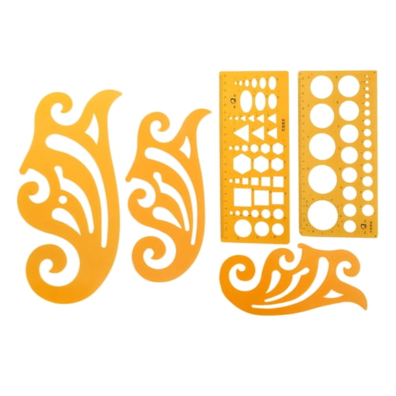 SHOWERORO 5Pcs MultiFunctional Measuring Ruler Designers and Architects 11.8in