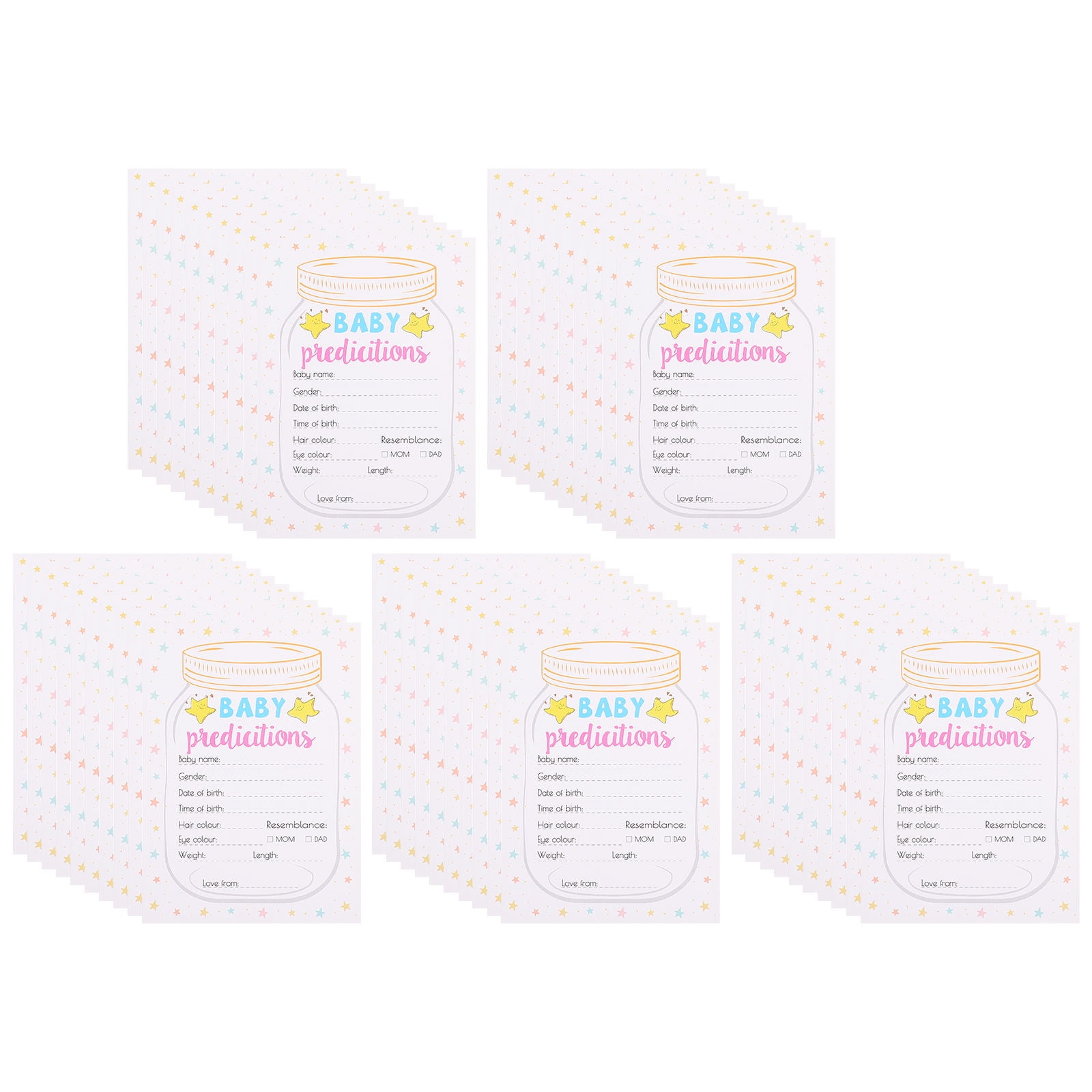 SHOWERORO 5Sets Baby Shower Wishes Cards Paper Advice Function for Baby ...