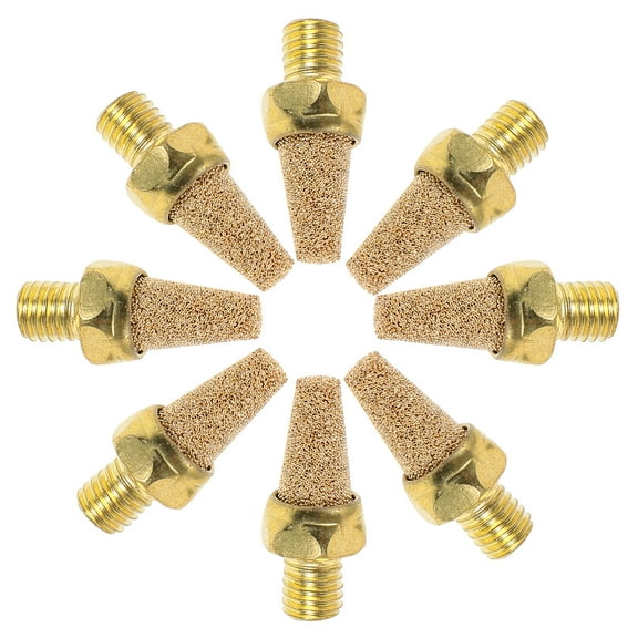 SHOWERORO 8pcs Air Compressor Exhaust Plug Noise Control Copper for Industrial Use