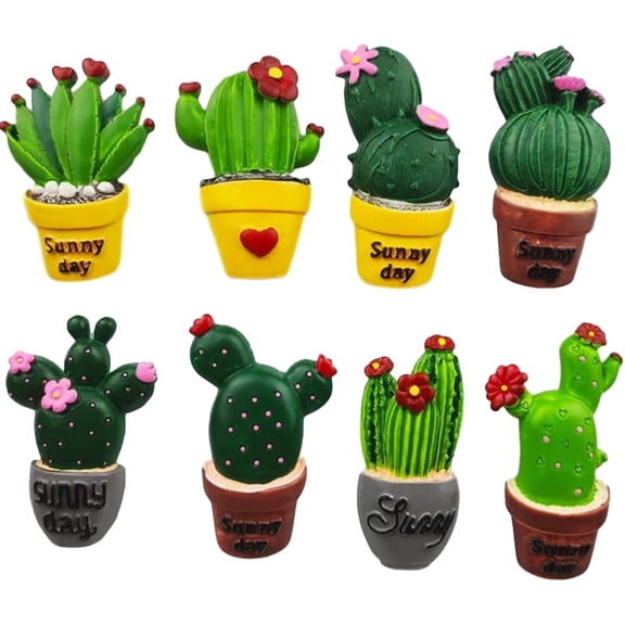 SHOWERORO 8Pcs Artificial Cactus Succulent Decoration Resin Crafts Ornaments For Diy Enthusiasts Office Environment