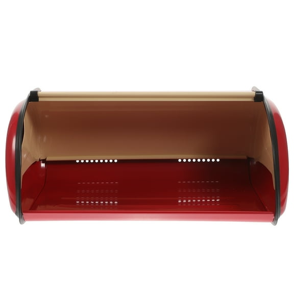 SHOWERORO Bread Container 34X23X15Cm 1Pack Iron Red For Kitchen Counter And Table Decoration
