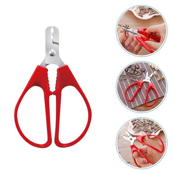 SHOWERORO Daily Nut Cracking Tool 1Pcs Nut Plier Plastic And Stainless Steel Red Color