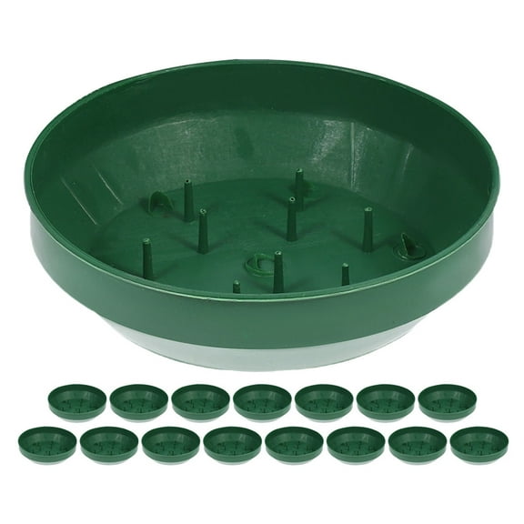 SHOWERORO Flower Arrangement Container 16Pcs Round Plastic Foam Trays for Gardening Supplies Stable Placement Decor