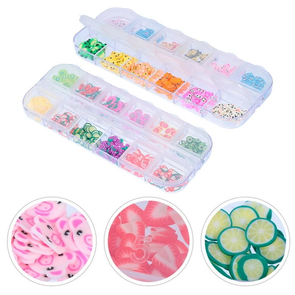 SHOWERORO Nail Art Slices 2Pcs Assorted Color for Diy Accessories Women Girls Valentines Nail Charms