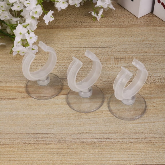 SHOWERORO Pet Care 6Pcs Clear Acrylic Aquarium Hose Fixing Clip 1.3x2.4x1.6in