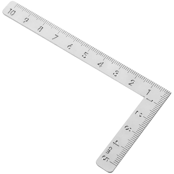 SHOWERORO Small Carpenter Square Right Angle Ruler 1Set for Woodworking and Office Use Silver