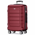 thumbnail image 1 of SHOWKOO 28" Expandable Lightweight Hardshell Luggage Double Spinner Wheels TSA Lock, ABS+PC Suitcase, Wine Red, 1 of 9