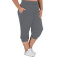 thumbnail image 1 of SHOWMALL Plus Size Capri Pants for Women Workout Relaxed Joggers Pants with Drawstring Pockets Gray 1X, 1 of 5