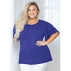 SHOWMALL Plus Size Clothes for Women Short Sleeve Blue 2X Tunic Shirt Summer Tops Blouse Loose Fitting Clothing