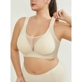 thumbnail image 1 of SHOWMALL Plus Size Everyday Bras for Women Soft Sleep Wirefree Bras Beige 2XL Full Coverage Bra, 1 of 10