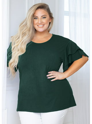 green plus size tops