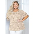 thumbnail image 1 of SHOWMALL Plus Size Tops for Women Short Sleeve Pink Leopard Brown 5X Tunic Shirt Summer Clothing Loose Fitting Clothes, 1 of 10