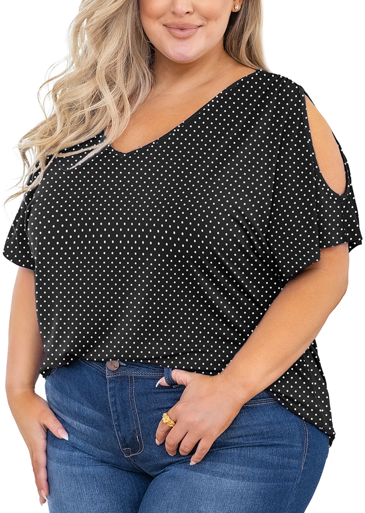 Plus Size Lace Plus Size Black Blouse For Women Sexy, Loose Fit, Cold  Shoulder, Perfect For Casual Summer Wear In Purple, Wine, And Black From  Caixuku, $24.15