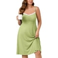 thumbnail image 1 of SHOWMALL Plus Size Women Lace Nightgown comfy Spaghetti Strap Cami Sleeveless Avocado Green 1X Sleepwear Twist Front Sleep Dress, 1 of 6