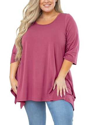  aJesdani Plus Size Tops Womens Summer V Neck Short Sleeve  Tunic Tops Blouses Shirts For Women Color 15 2X