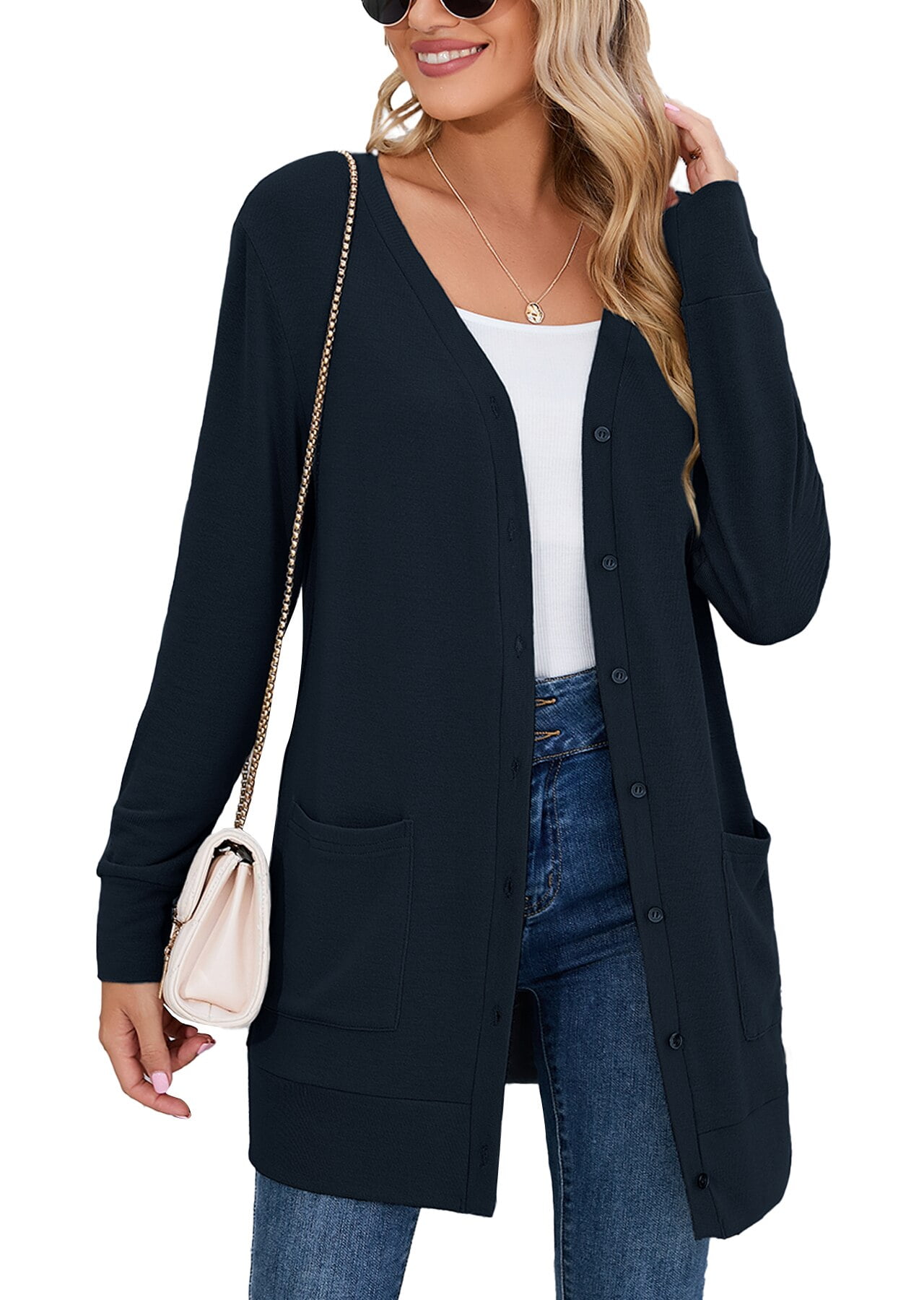 Lightweight navy sweater deals