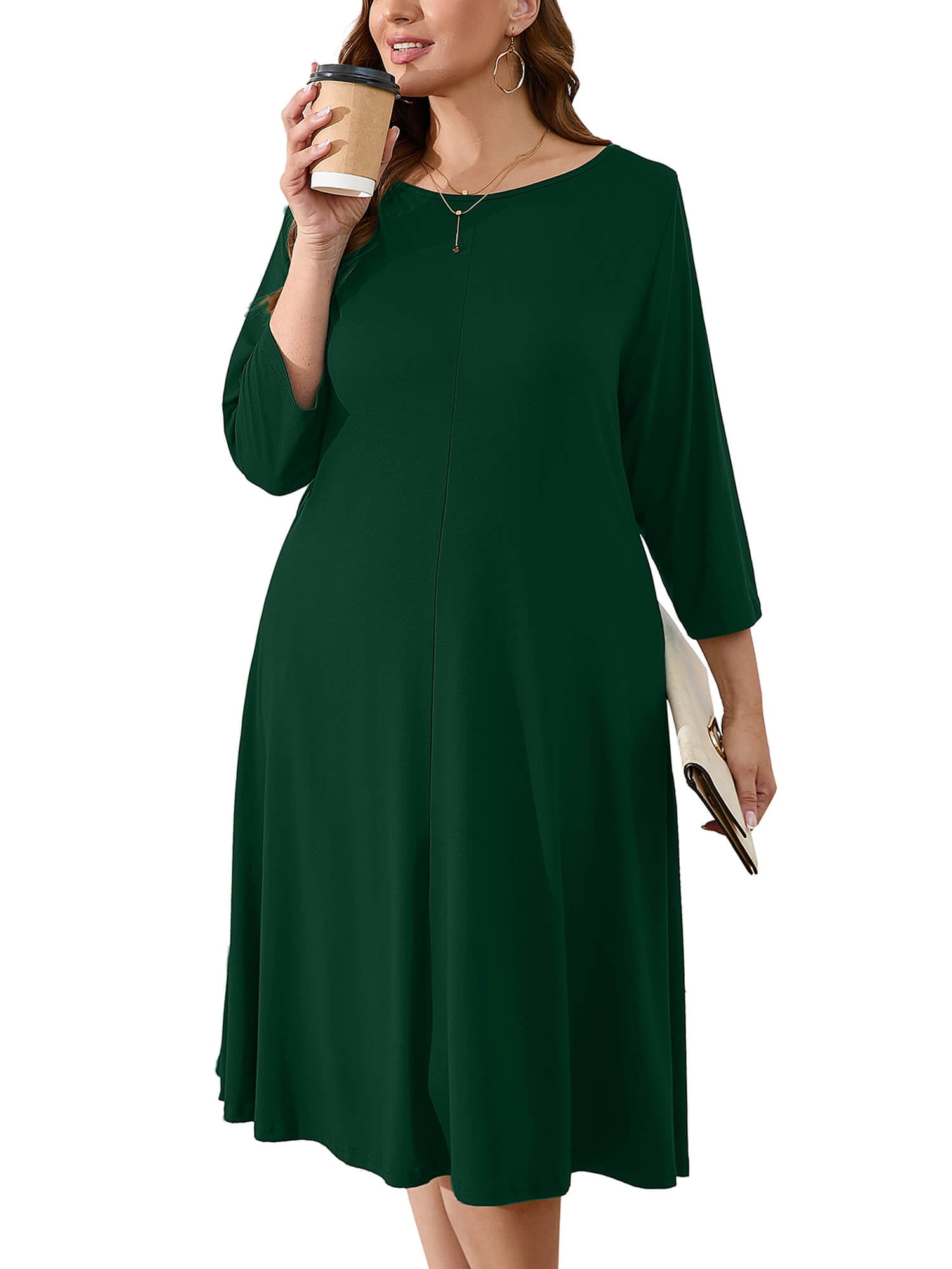 green emerald velvet dress Pre-Order - Avon Swing Dress in Hunter Green
