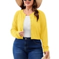 thumbnail image 1 of SHOWMALL Women's Plus Size Cropped Cardigan Long Sleeve Button Down Sweater Casual Knit Tops Shrugs, 1 of 8