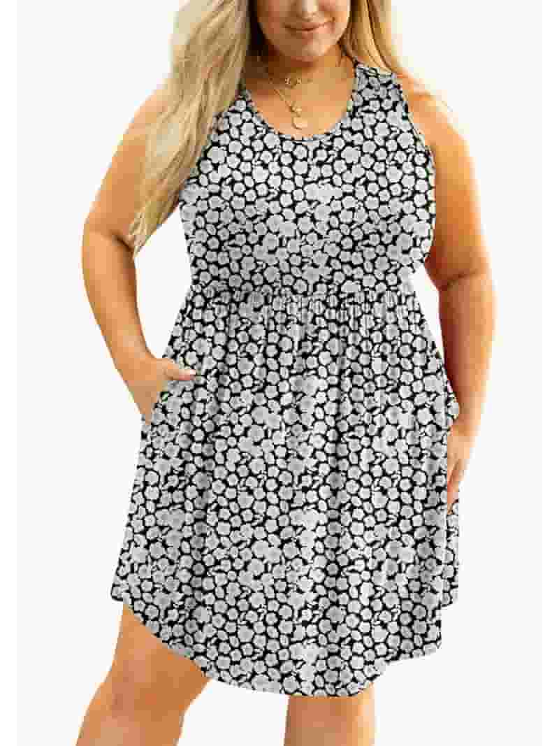 Women Print Min V-Neck High Waist Lace Plus Size Casual Dresses Women Print Min V-Neck High Waist Lace Plus Size Casual Dresses