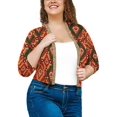 thumbnail image 1 of SHOWMALL Women's Plus Size Lightweight Shrug Argyle Red 4X Open Front Knit 3/4 Sleeve Cropped Bolero Cardigan Sweater Clothes Coat Tops for Evening dresses, 1 of 7