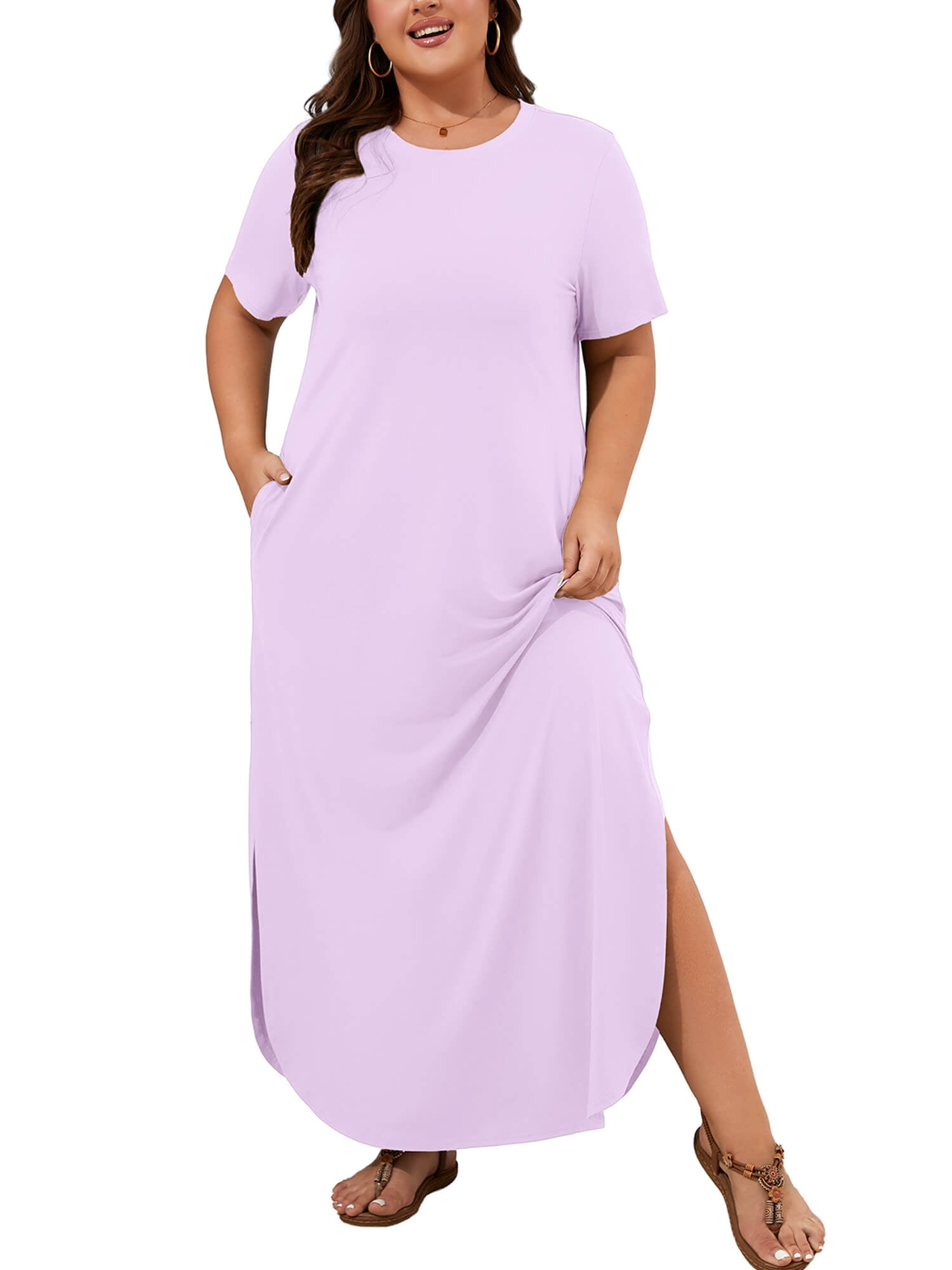 light purple plus size dress Primavera Plus-Size Long Beaded Prom Dress 14049 Lavender / 000