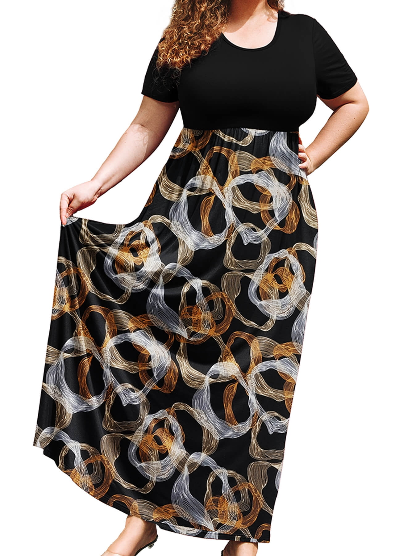 SHOWMALL Women's Plus Size Summer Beach Dress Maxi Luxe Metallic Floral 4X Short Sleeves Crewneck Casual Bohemian Sun Dress Full-Length Floral Long Dresses with Pockets - Walmart.com SHOWMALL Women's Plus Size Summer Beach Dress Maxi Luxe Metallic Floral 4X Short Sleeves Crewneck Casual Bohemian Sun Dress Full-Length Floral Long Dresses with Pockets - Walmart.com