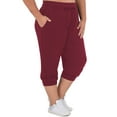 thumbnail image 1 of SHOWMALL Womens Plus Size Joggers Pants Casual Active Capri Sweatpants with Drawstring Pockets Burgundy 3X, 1 of 5