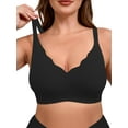 thumbnail image 1 of SHOWMALL Women's Plus Size Wireless Bra with Scalloped Neckline, Seamless Lift Supportive bra Skin S , Adjustable Straps, Comfortable Fit, 1 of 7