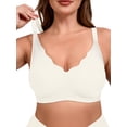 thumbnail image 1 of SHOWMALL Women's Plus Size Wireless Bra with Scalloped Neckline, Seamless Lift Supportive bra Skin S , Adjustable Straps, Comfortable Fit, 1 of 7