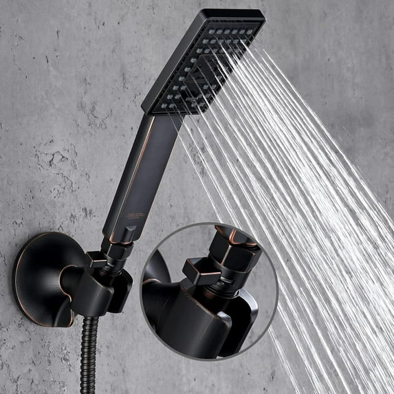 9 Spray Settings Handheld Shower Head Set with Water Flow Control Valve, Oil-Rubbed Bronze