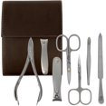 thumbnail image 1 of SHPITSER Professional 7pc TopInox Surgical Stainless Steel Tools Manicure Pedicure Set in Genuine Durable Leather Case Handmade in Solingen Germany for Nail and Cuticle Care, 1 of 10