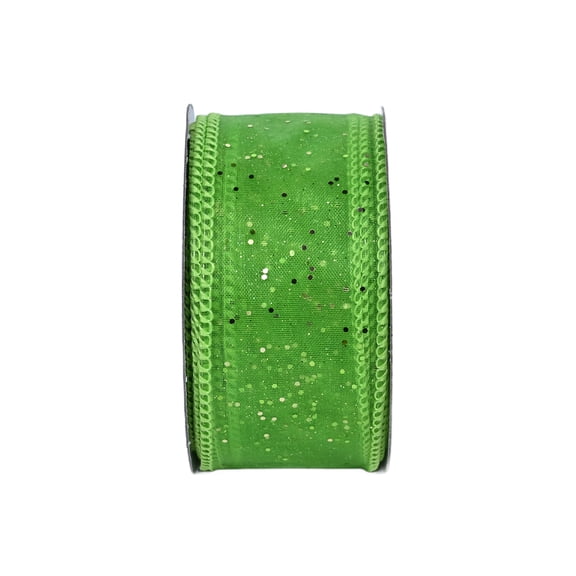 Gwen Studios 1.5" Sheer Citrus Glitter Wire Ribbon, 3 yards