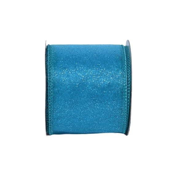 Gwen Studios 2.5" Sheer Blue Glitter Wire Ribbon, 3 yards
