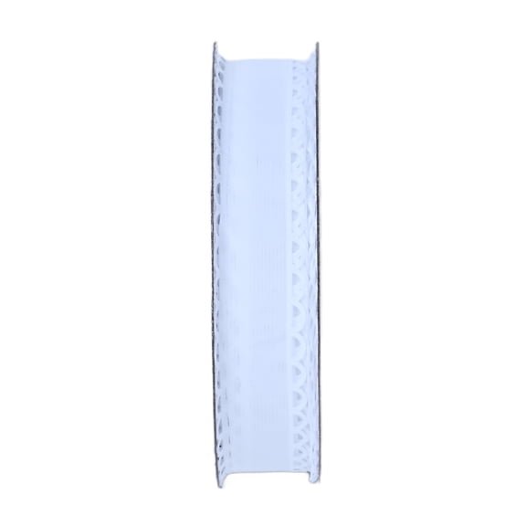 Gwen Studios 5/8" White Satin Ribbon with Sheer Scallop Edge, 3 Yards