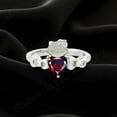 thumbnail image 1 of SHREENATHJEWELRY 1CT Heart Garnet Kitty Inspired Ring Animal Lover Jewelry 925 Silver Kitty Ring Japanese Cartoon Novelty Ring Cat Lover Gift Statement Jewelry, 1 of 4