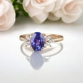 thumbnail image 1 of SHREENATHJEWELRY 8x6MM / 1.5CT Oval Shape Tanzanite Engagement Ring CZ Diamond Cluster Wedding Jewelry Rose Gold Plated Promise Ring Personalized Gift For Her, 1 of 5