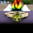 thumbnail image 1 of SHREENATHJEWELRY 8x6MM / 2Ct Vintge Peridot Engagement Ring- Freshwater Pearl Proposal Ring CZ Diamond Cross Over Ring Christmas Gift For Daughter, 1 of 8