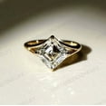 thumbnail image 1 of SHREENATHJEWELRY Princess Cut Moissanite Promise Ring Yellow Gold Plated Engagement Ring Art Deco Handmade Solitaire Jewelry Personalized Gift For Her, 1 of 5