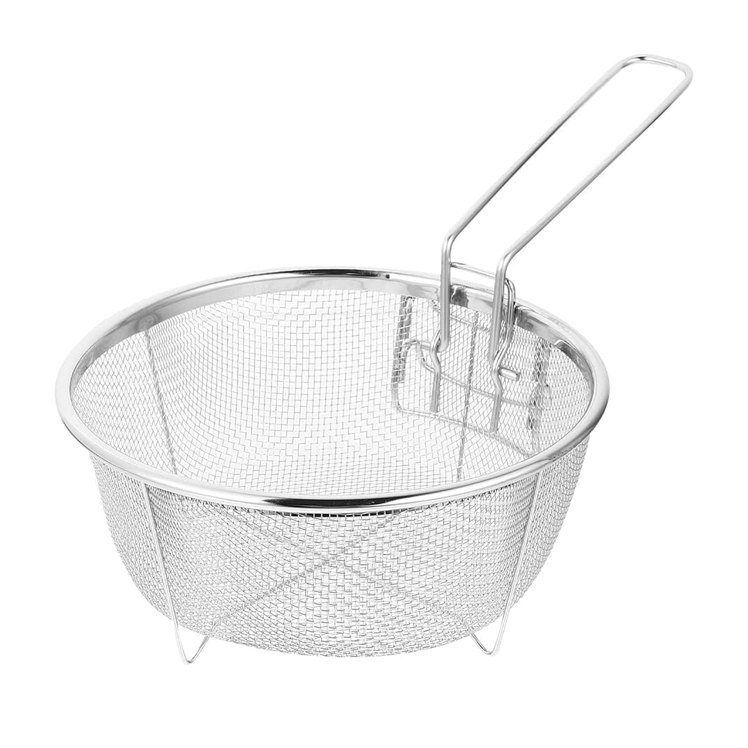 Wire Tableware SHREESAMP Stainless Steel Fried Basket Round Wire Tableware with ...