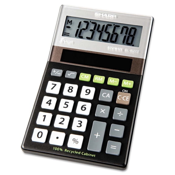 SHRELR277BBK - EL-R277BBK Recycled Series Handheld Calculator