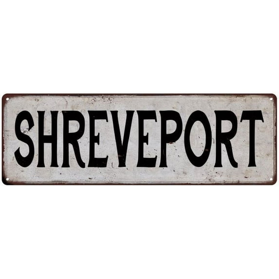 SHREVEPORT Vintage Look Rustic Metal 8x24 Sign City State 108240041304