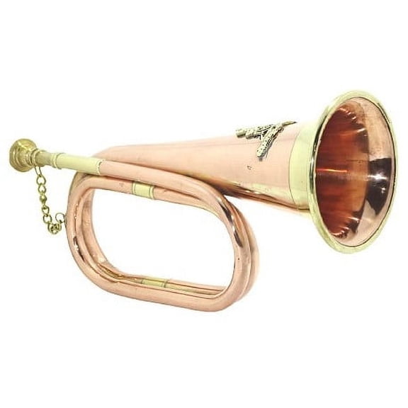 SHREYAS Bugle Copper Batch Antique Regulationary Best Gift with Mouthpiece