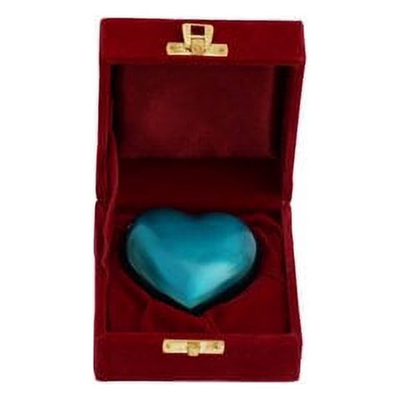 SHREYAS Heart Shaped BLUE PLAIN Cremation URNs for Human & Pet Ashes Keepsake Vase Highly Durable