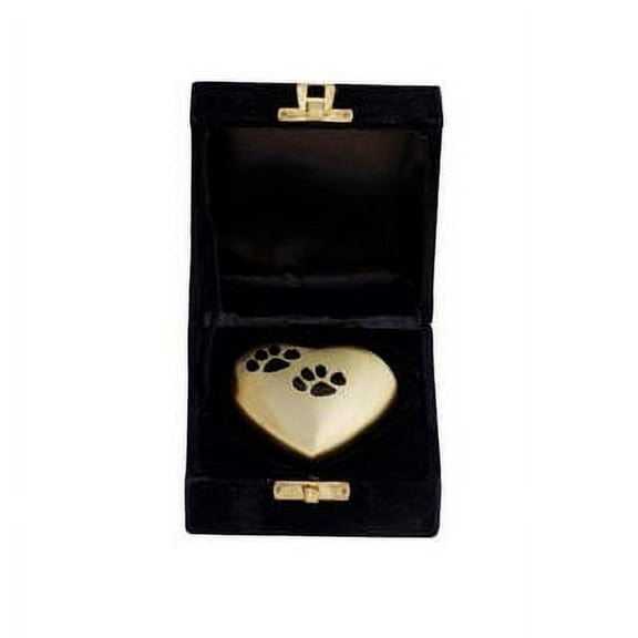 SHREYAS Heart Shaped GOLDEN BLACK FOOTPRINTS Cremation URNs for Human & Pet Ashes Keepsake Vase Highly Durable