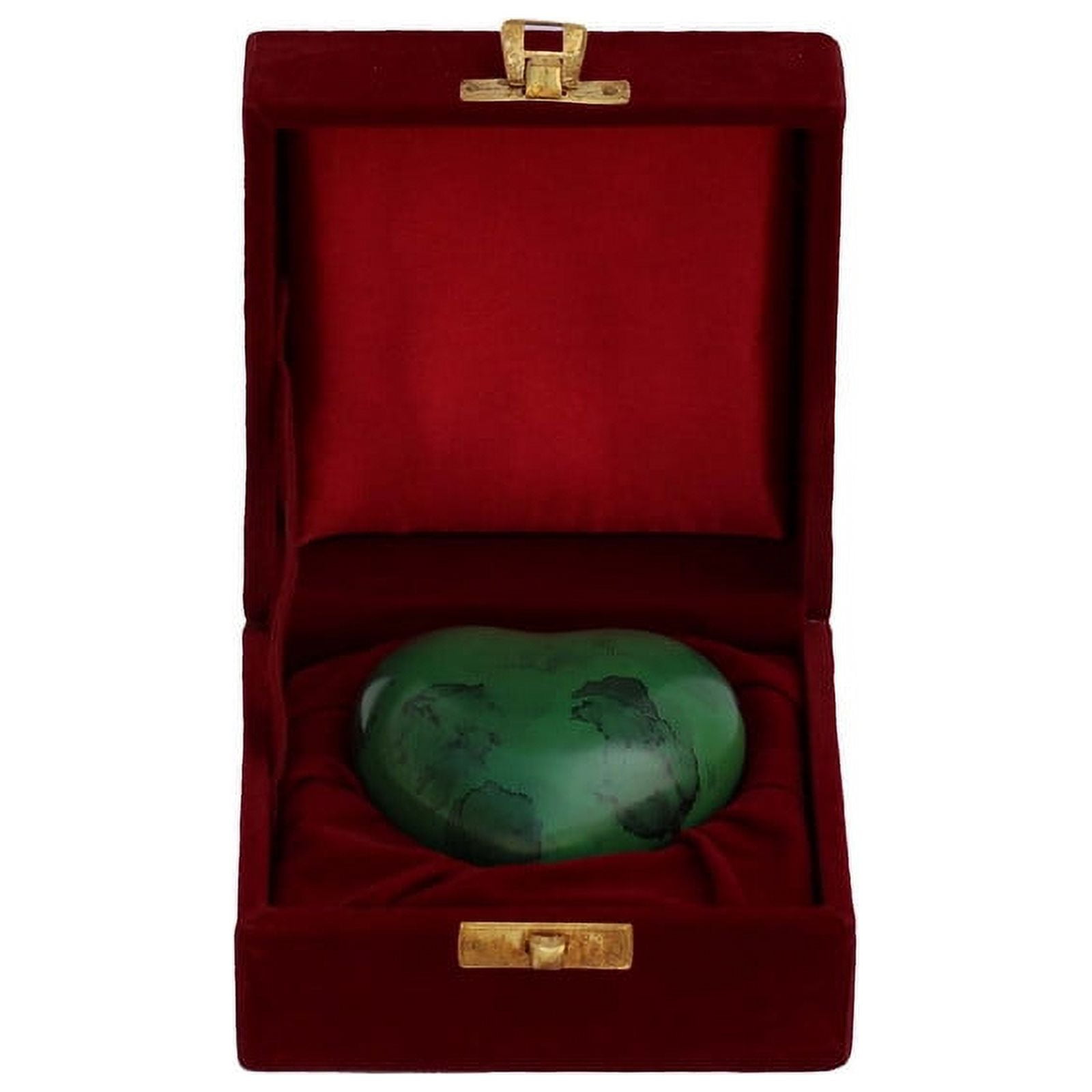 SHREYAS Heart Shaped GREEN DZ Solid Material Cremation Urns Keepsake Vase for Human & Pet Ashes